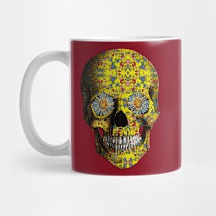 Yellow Floral Skull V2 Mug